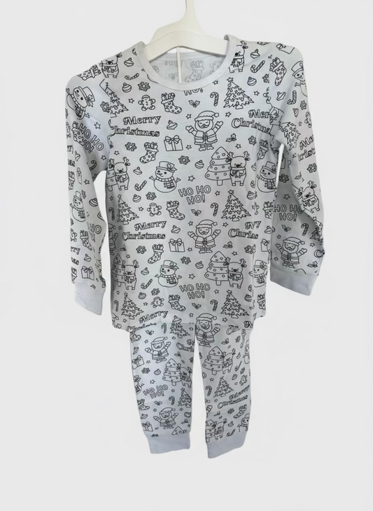 Coloring Pajama Set for Kids ‘Christmas’