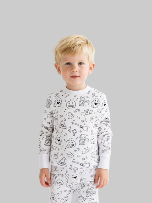 Coloring Pajama Set for Kids ‘Spooky’