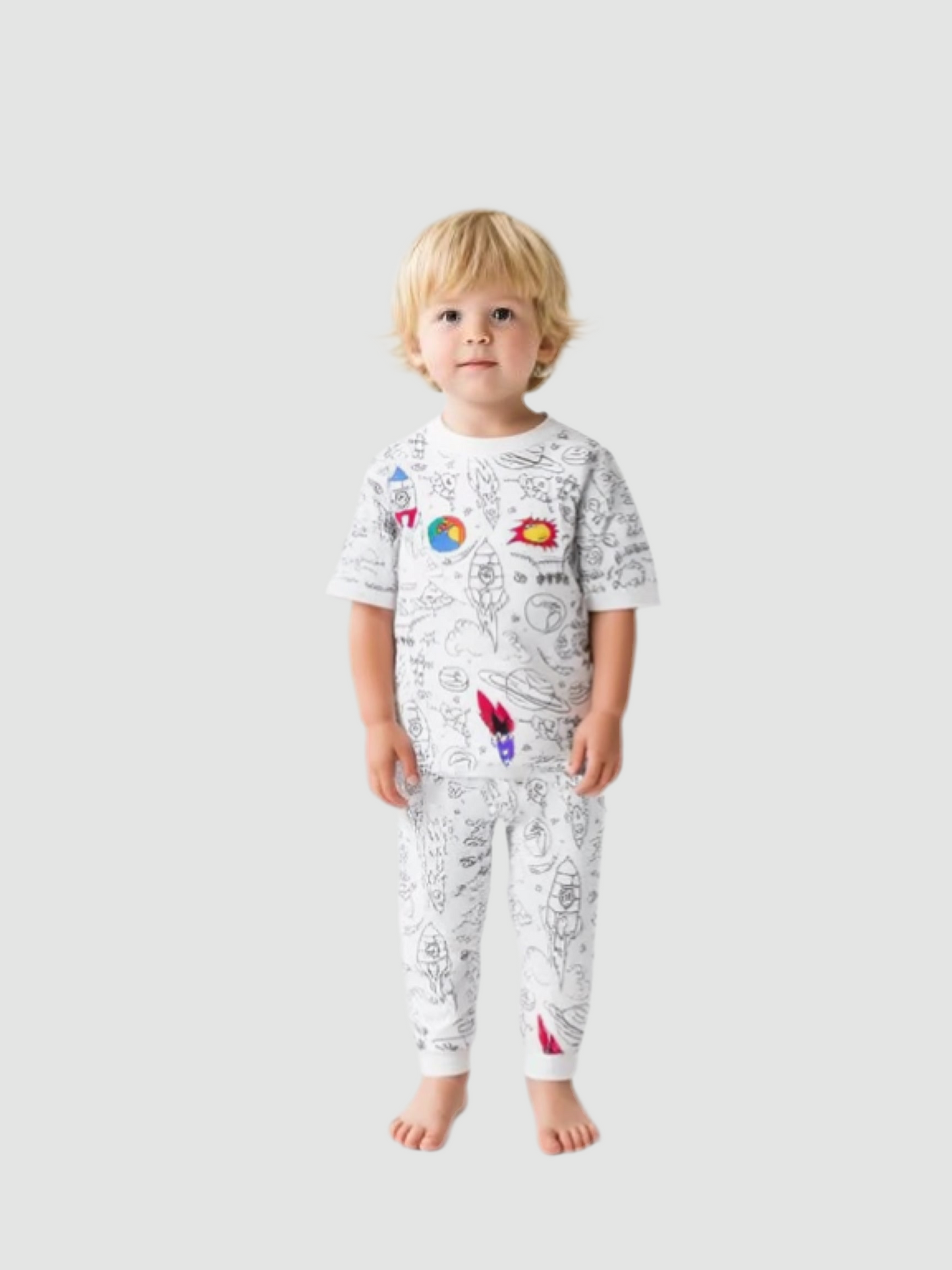 Coloring Pajama Set for Kids ‘Space adventure’