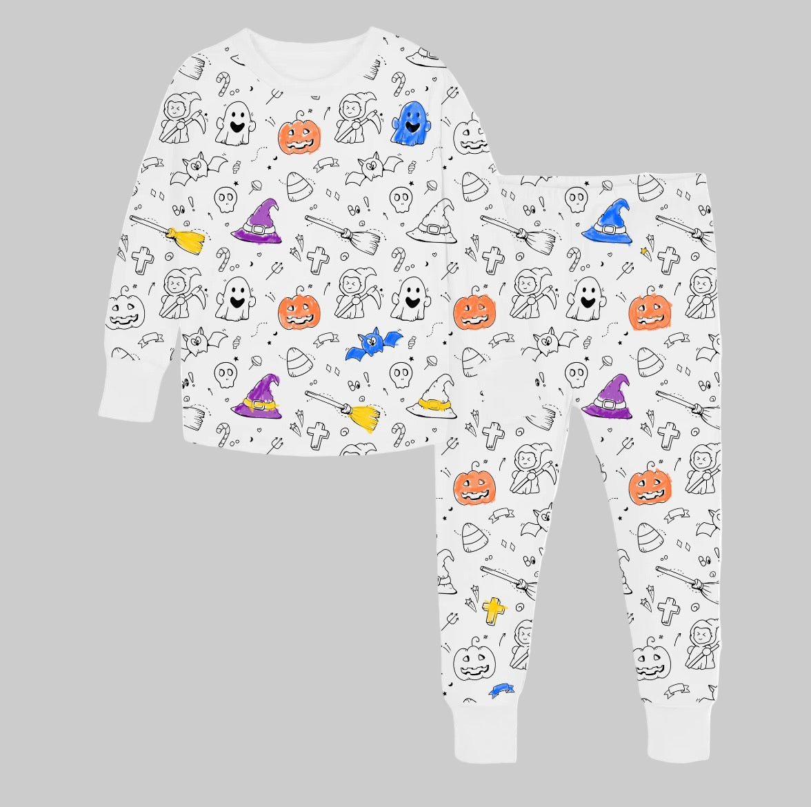 Coloring Pajama Set  for Kids ‘Spooky’