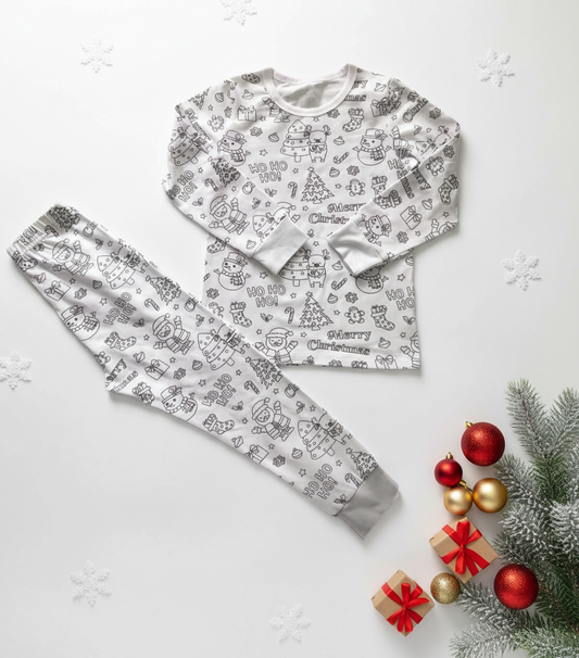 Coloring Pajama Set for Kids ‘Christmas’