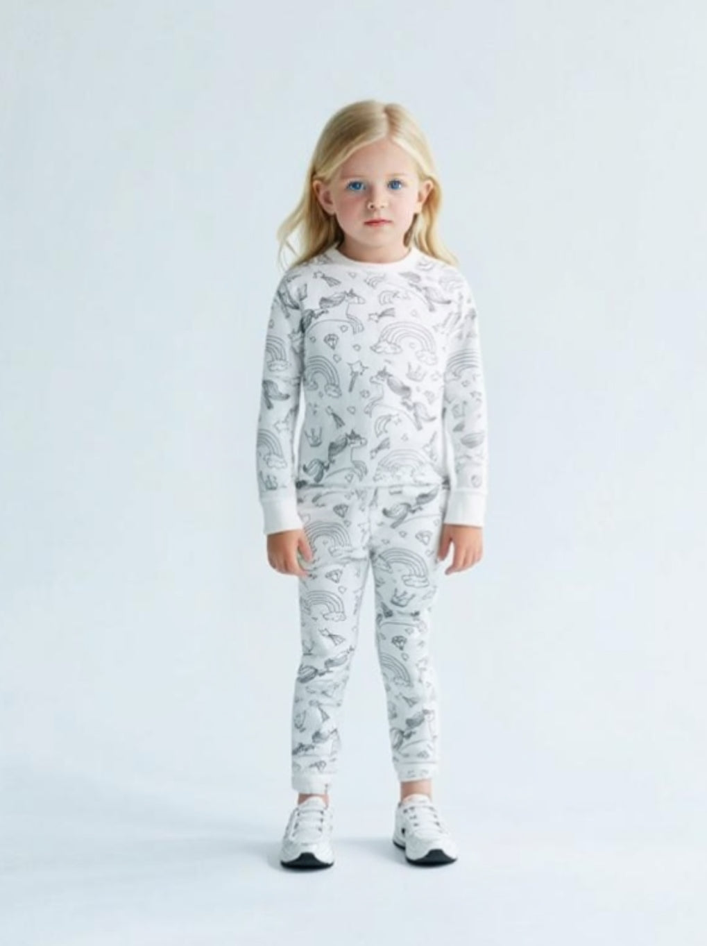 Coloring Pajama Set  for Kids ‘Rainbow Unicorn’