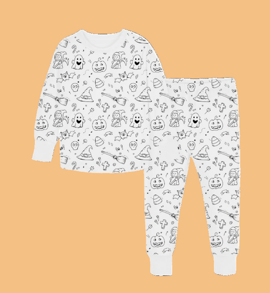 Coloring Pajama Set  for Kids ‘Spooky’